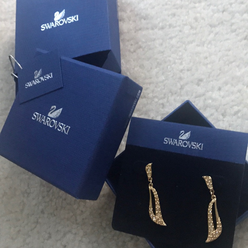 Gold Swarovski Earrings
